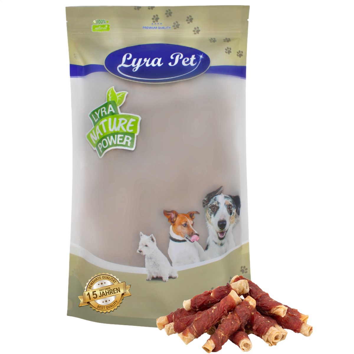 1 kg Lyra Pet® kauwrollen met natuurlijke eendenborst