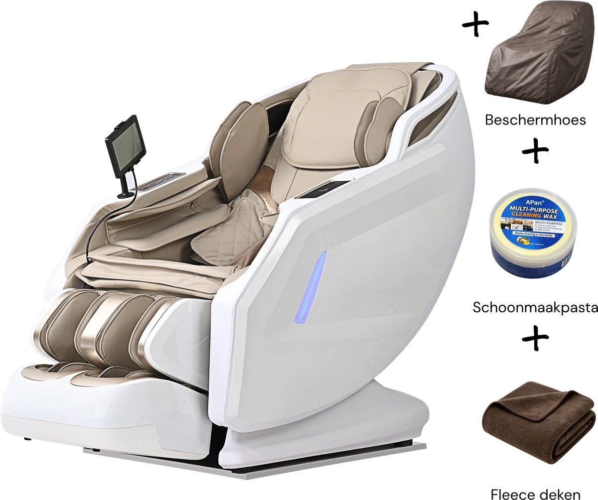 Relif™ Comfortbron Massagestoel Elektrisch, Lichaamsscan, SL-Track, Thai Stretch, Zero Gravity, Wit