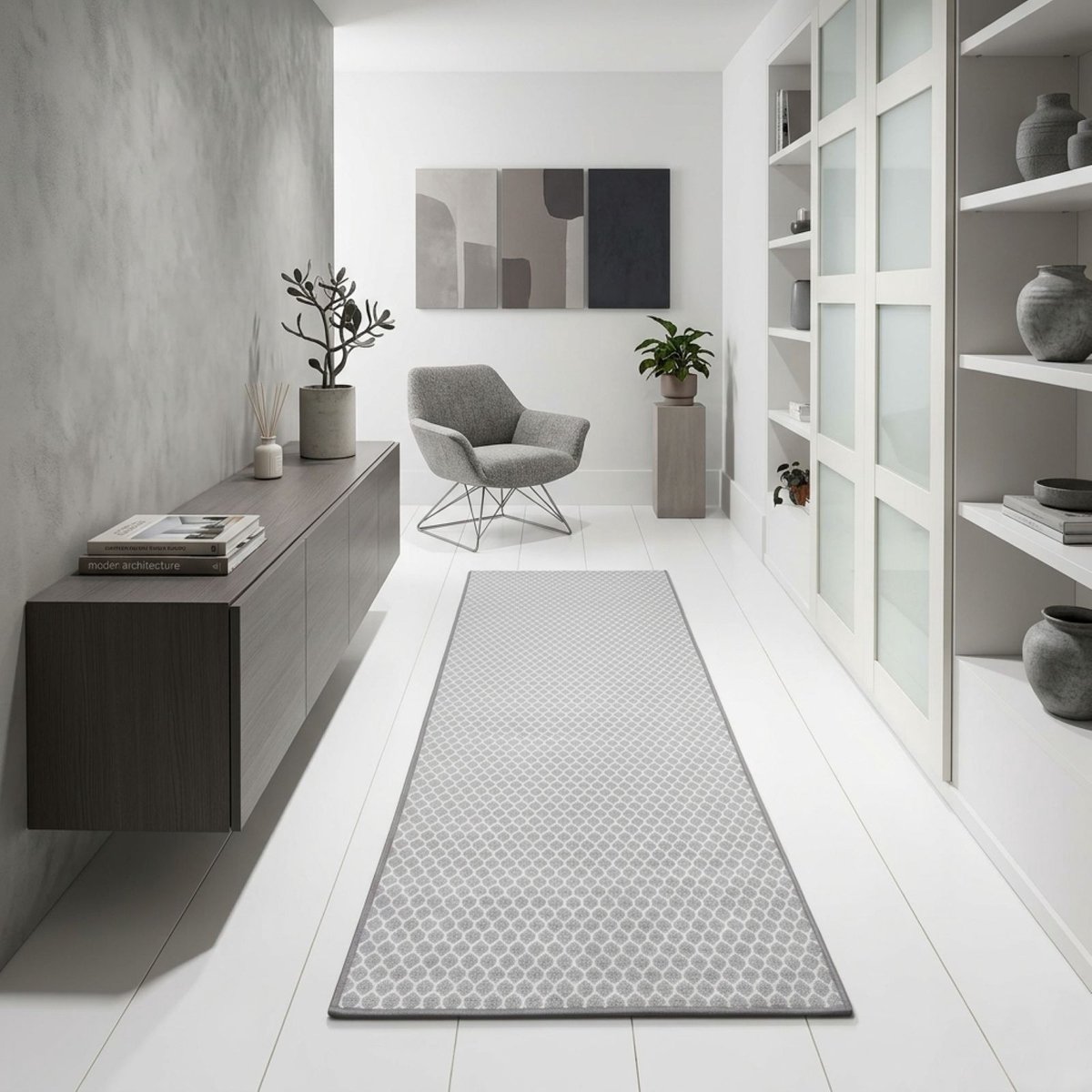 Floordirekt Tapijtloper - Vloerkleed - Tralee- Keukenloper - Grijs - 80 x 250 cm