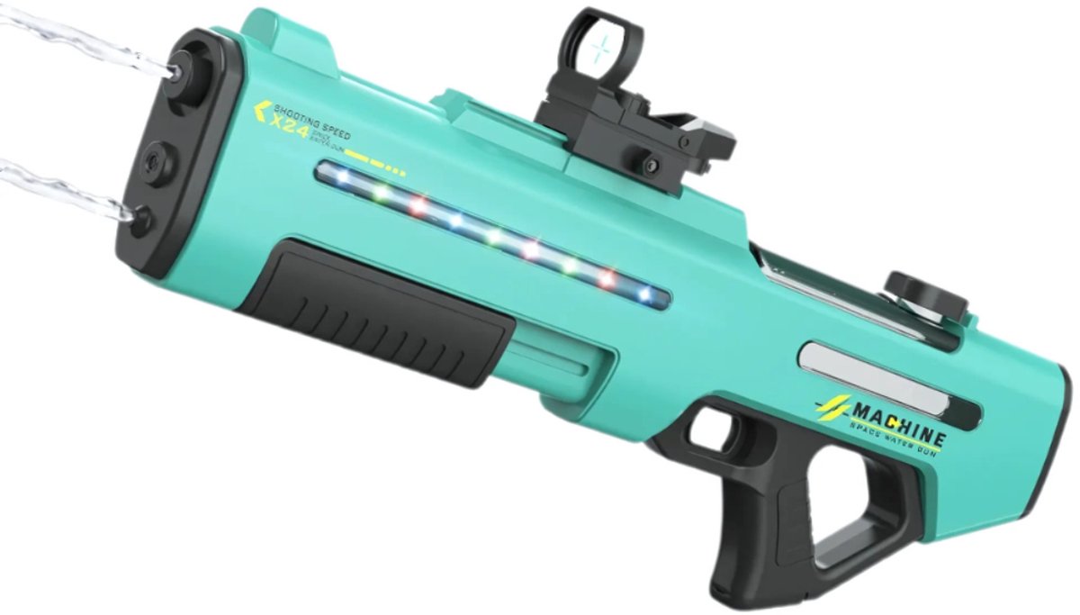 Xainy - Elektrisch Waterpistool Aqua met Verlichting | Dual Spray Gun | Volledig Automatisch Waterspeelgoed | 10 Meter | 680ml Groot Watertank | Inclusief Oplaadbare Batterij + USB kabel | Speelgoed Cadeau voor Kinderen en Volwassen