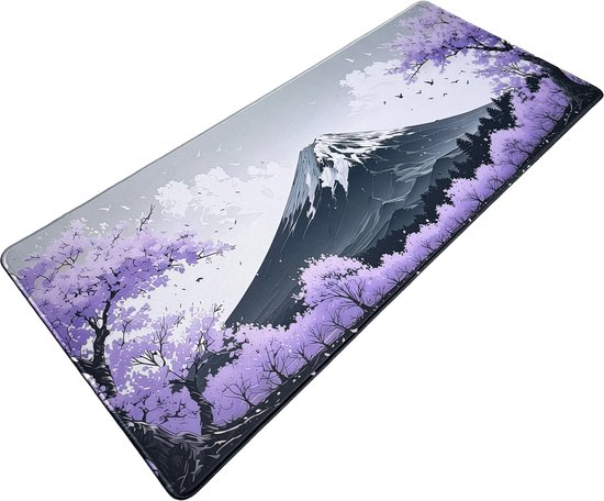 Muismat xxl - Fuji Blossom Paars - Gaming - 900 x 400 x 3 mm - Antislip