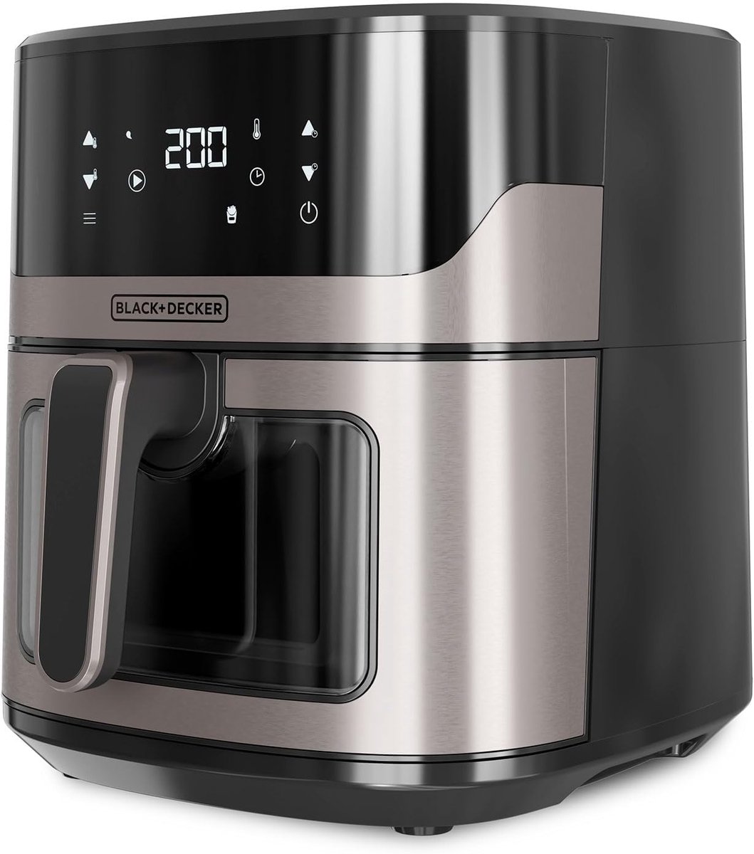 Airfryer Zonder Olie - Hetelucht Frituurpan - Gezond Bakken - Groot Volume 6.5L - 28x26x35cm - Zwart