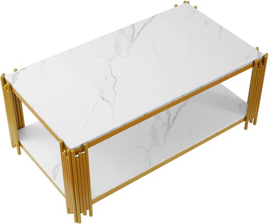 FineBuy Bijzettafel Massief Sheesham-Hout 44 x 59 x 30 cm | Tafel Woonkamer Z-Vorm | Moderne Standplank Houten Tafel