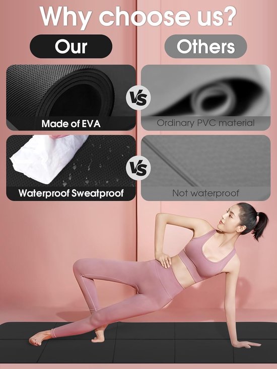 Klassieke Yogamat - Fitness Mat Pilates - Veelzijdig Sporten Buiten - Antislip Textuur Beide Zijden — afbeelding 4