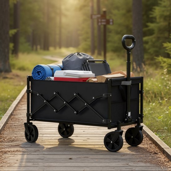 SONGMICS GFW909B01 - Chariot pliable à main - poignée et 4 roues - pour extérieur et jardin van Merkloos — afbeelding 5