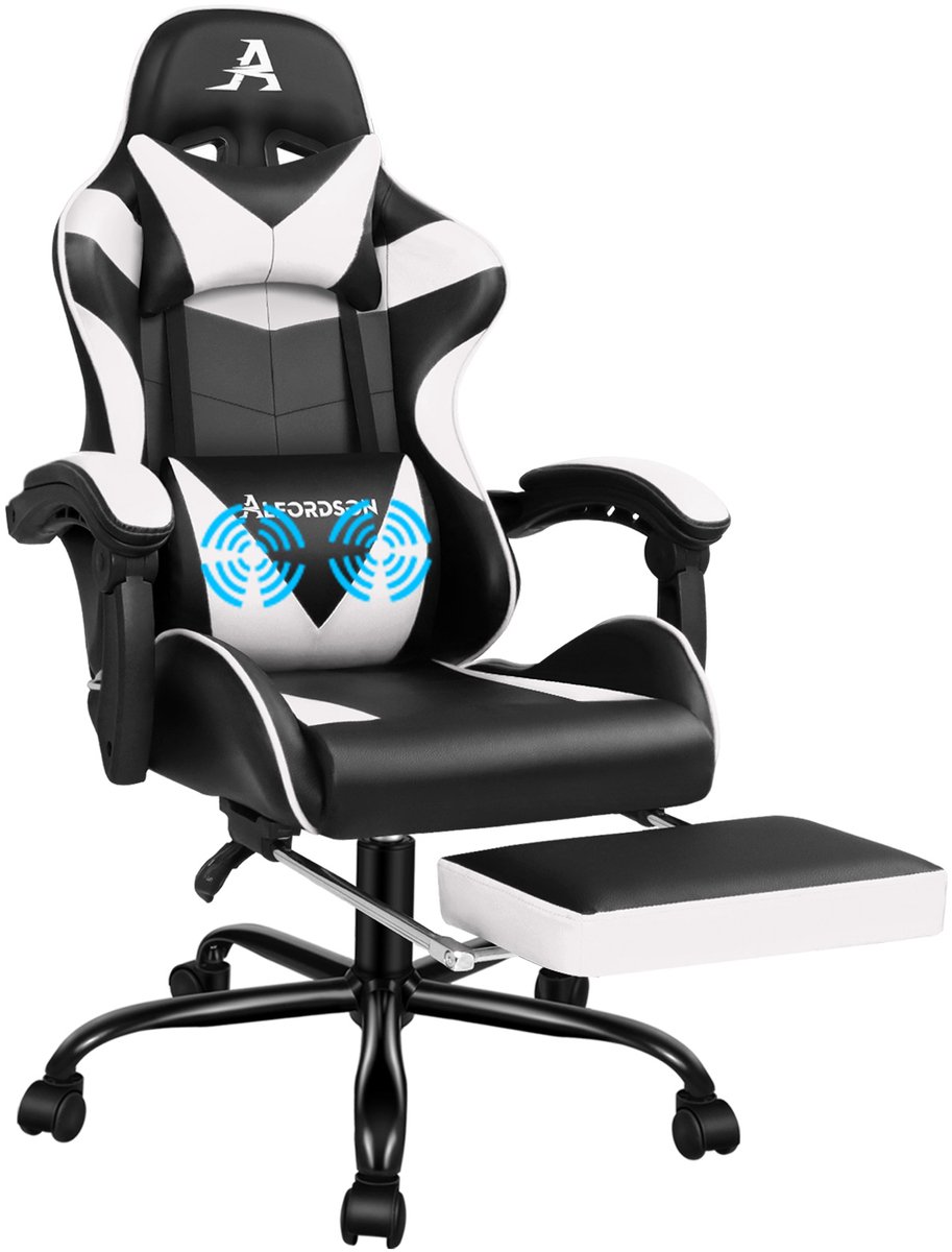 Ergonomische racing gamingstoel bureaustoel, kantelbaar en in hoogte verstelbaar.