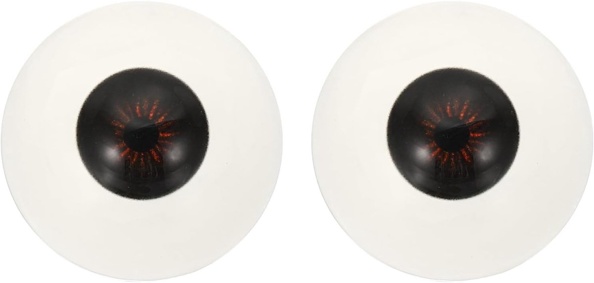 Killogood Een paar realistische acryl oogbollen - plastic halve oogbollen - 30 mm veiligheidsogen - geschikt voor maskers - Halloween-rekwisieten en knutselwerkjes (bruin/zwart).