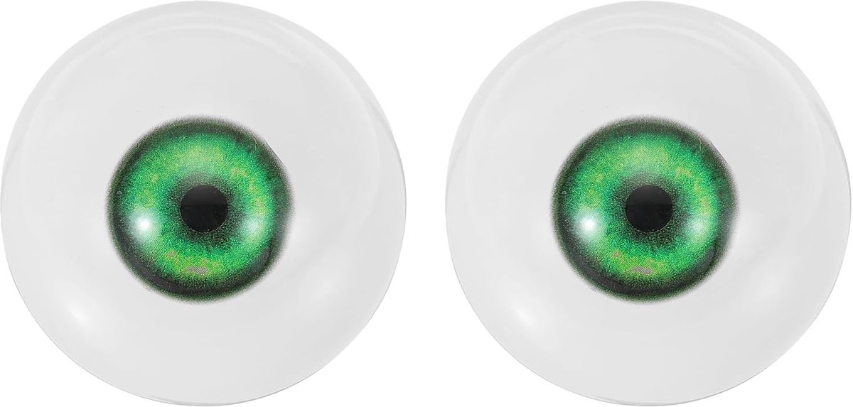 Killogood Een paar realistische acryl oogbollen - plastic halve oogbollen - 30 mm veiligheidsogen - geschikt voor maskers - Halloween-rekwisieten en knutselwerkjes (grasgroen).