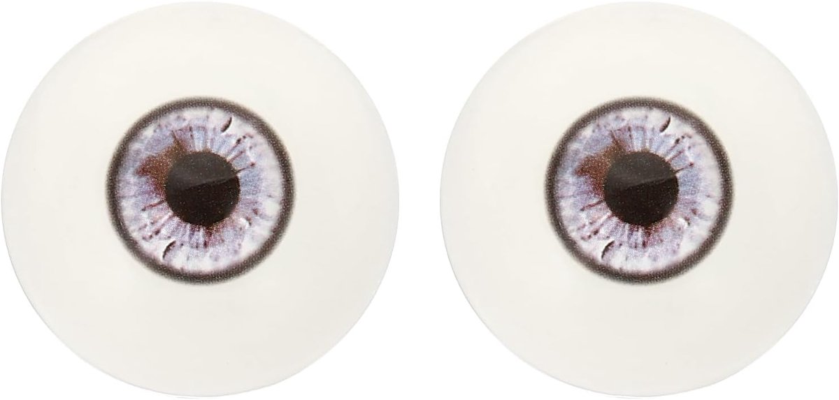 Killogood Een paar realistische acryl oogbollen - plastic halve oogbollen - 30 mm veiligheidsogen - geschikt voor maskers - Halloween-rekwisieten en knutselwerkjes (lichtpaars).