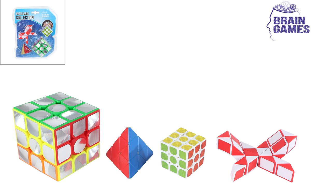 Brain Games puzzelkubus set - 4 stuks - educatief speelgoed.