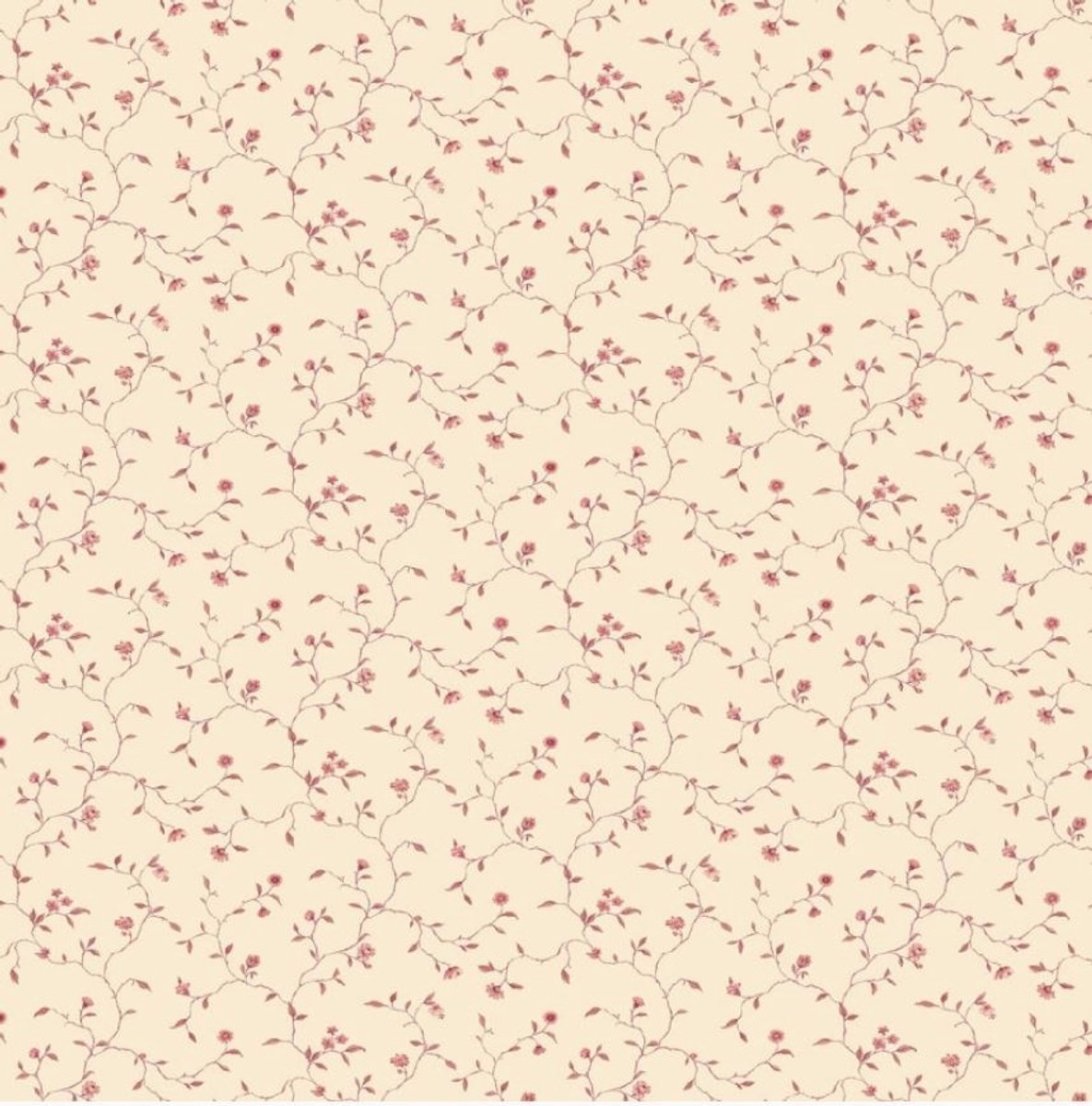 Behang – Vintage bloemenbehang – Lichtgeel Rood – Romantisch – Cottagecore – Scandinavisch – Landelijk – Woonkamer – Slaapkamer – Eetkamer – 0,53 x 10,05 M – Miniatures 2
