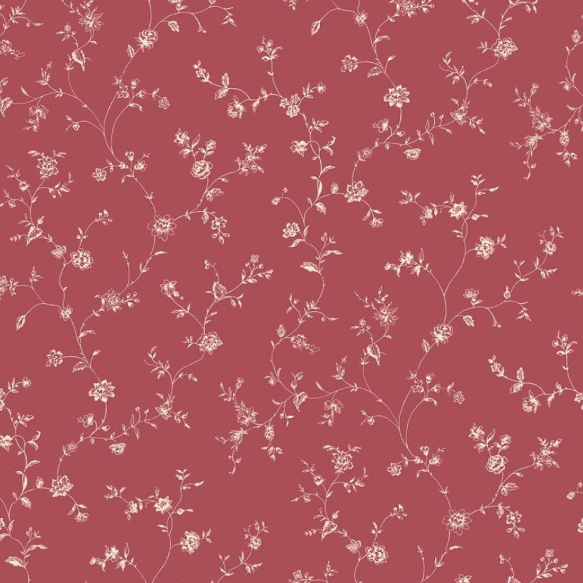 Behang – Vintage behang – Bloemenbehang – Ruby Rood – Romantisch – Landelijk – Cottagecore – Woonkamer – Slaapkamer – Eetkamer – 0,53 x 10,05 M - Miniatures 2