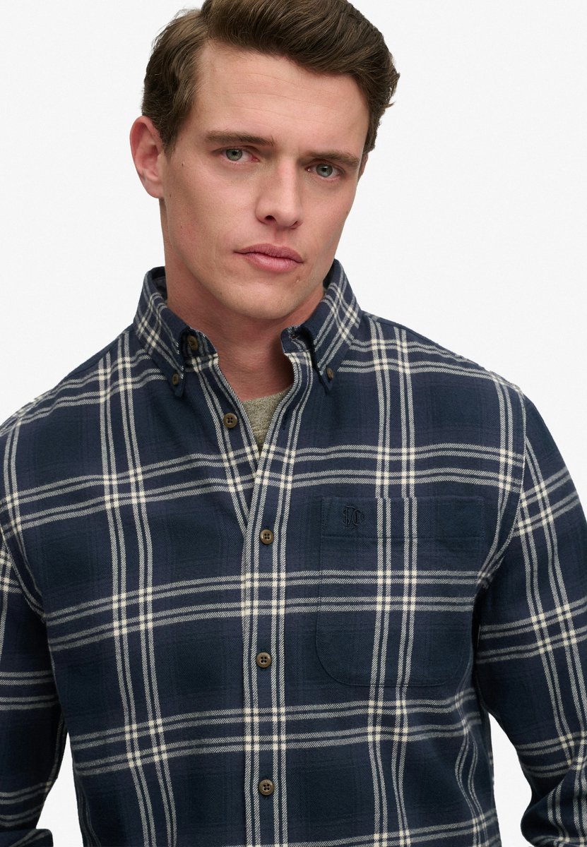 Katoenen Lumberjack Overhemd met Lange Mouwen Marineblauw