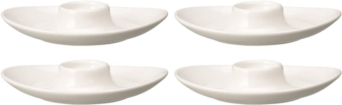 Eierdopjes Set - Ontbijtbekers - Elke Gelegenheid - Premium Porselein - 4-delig - Wit