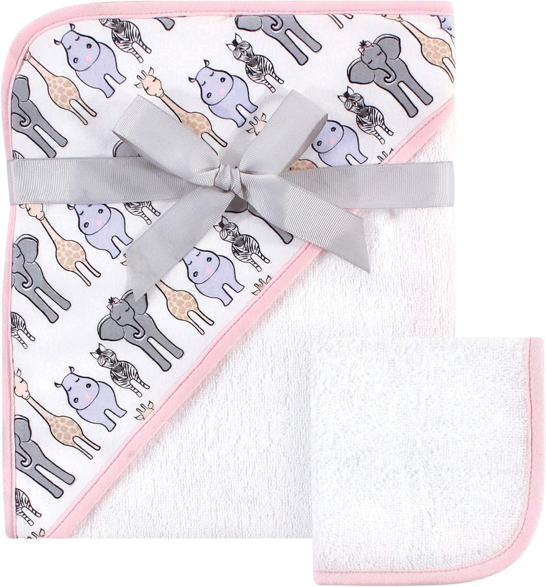 Baby Handdoek - Kinder Badjas - Na het badderen - Zachte katoen - One Size - Roze Safari