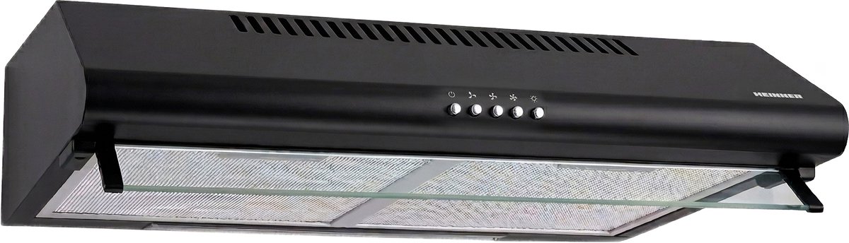 Heinner CH-400-BK Onderbouw Afzuigkap 60 cm – 326.4 m³/u – 3 Standen – 2x 60 W Motor – 1x 2 W LED-Verlichting – 5 Jaar Garantie – Zwart