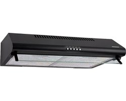 Heinner CH-400-BK Onderbouw Afzuigkap 60 cm – 326.4 m³/u – 3 Standen – 2x 60 W Motor – 1x 2 W LED-Verlichting – 2 Aluminium Vetfilters – 5 Jaar Garantie – Zwart