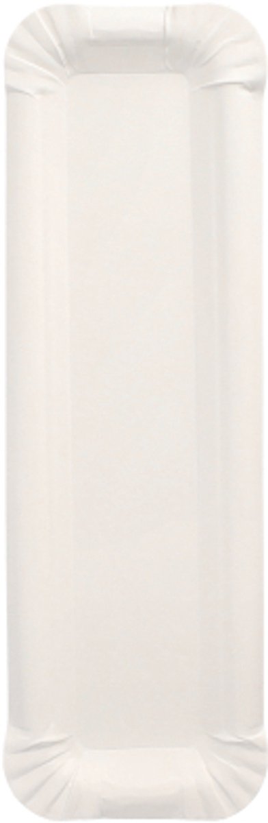 250 Borden, karton pure hoekig 6,5 cm x 22 cm wit