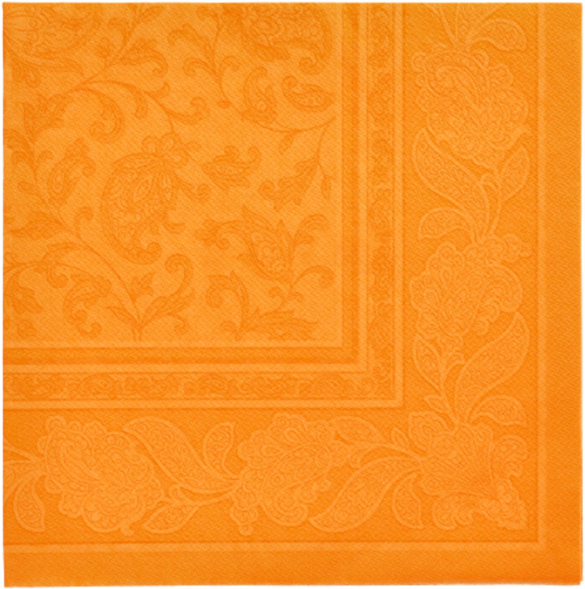 8x 20 Servetten ROYAL Collection 1/4 vouw 40 cm x 40 cm oranje Ornaments