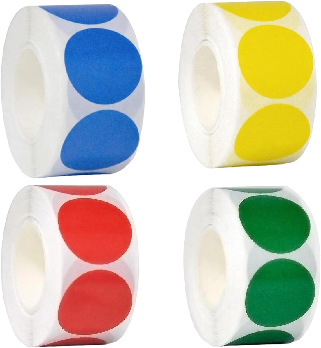 Zelfklevende Stippen - Ronde Stickers - Kleurcodering - 4 Kleuren Set - Kleurrijk