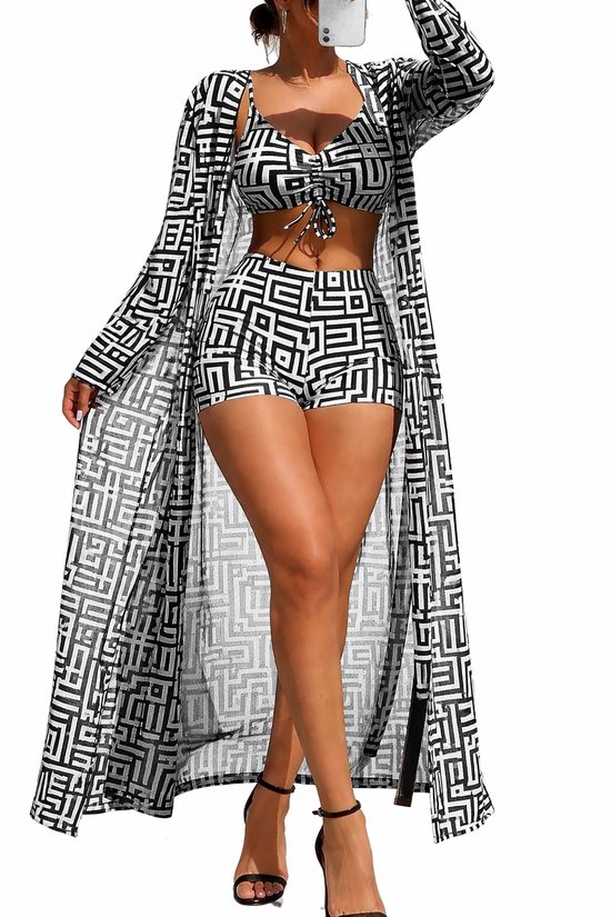 Maillots de bain de créateur pour femmes - Ensemble 3 pièces - Bikini et Cape - Tankini