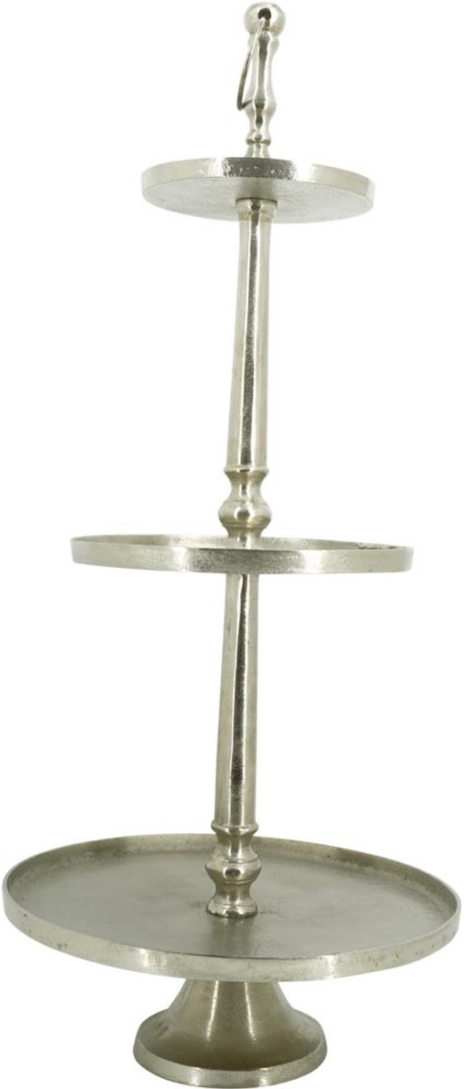 Lesli-Living-Etagère-3-laags-Etagere-geborsteld-zilverkleurig