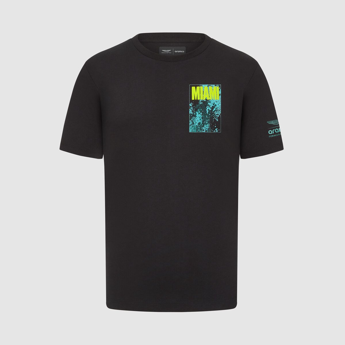 Aston Martin Racing - Formule 1 - Miami Graphic T-Shirt - Zwart - Heren - Maat XS