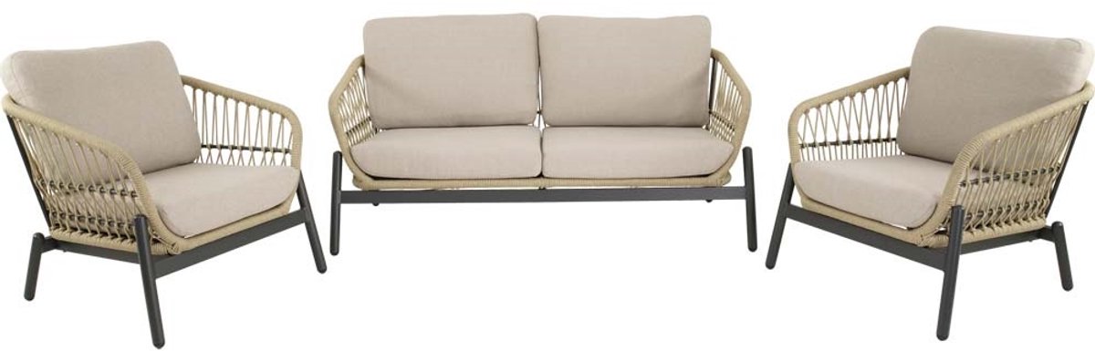 Lesli Living Canapé lounge Zavi - Beige - 163,5x83x72,5cm