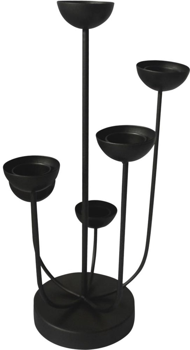 Lesli Living - Kaarshouder Mira - Zwart - 22,5x23,5x45,5cm