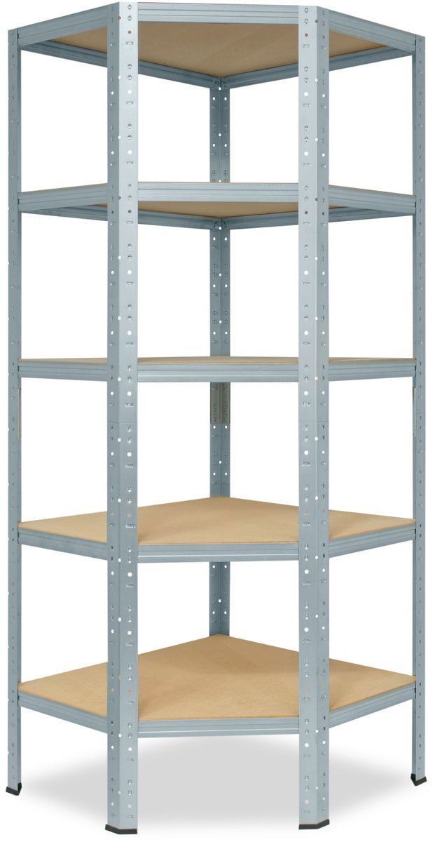 Shelfplaza HOME hoekstelling - 200x80x50 cm - verzinkt - 5 planken