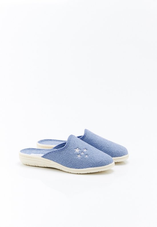 Damart - Pantoufles en tissu éponge - Dames - Blauw - 36