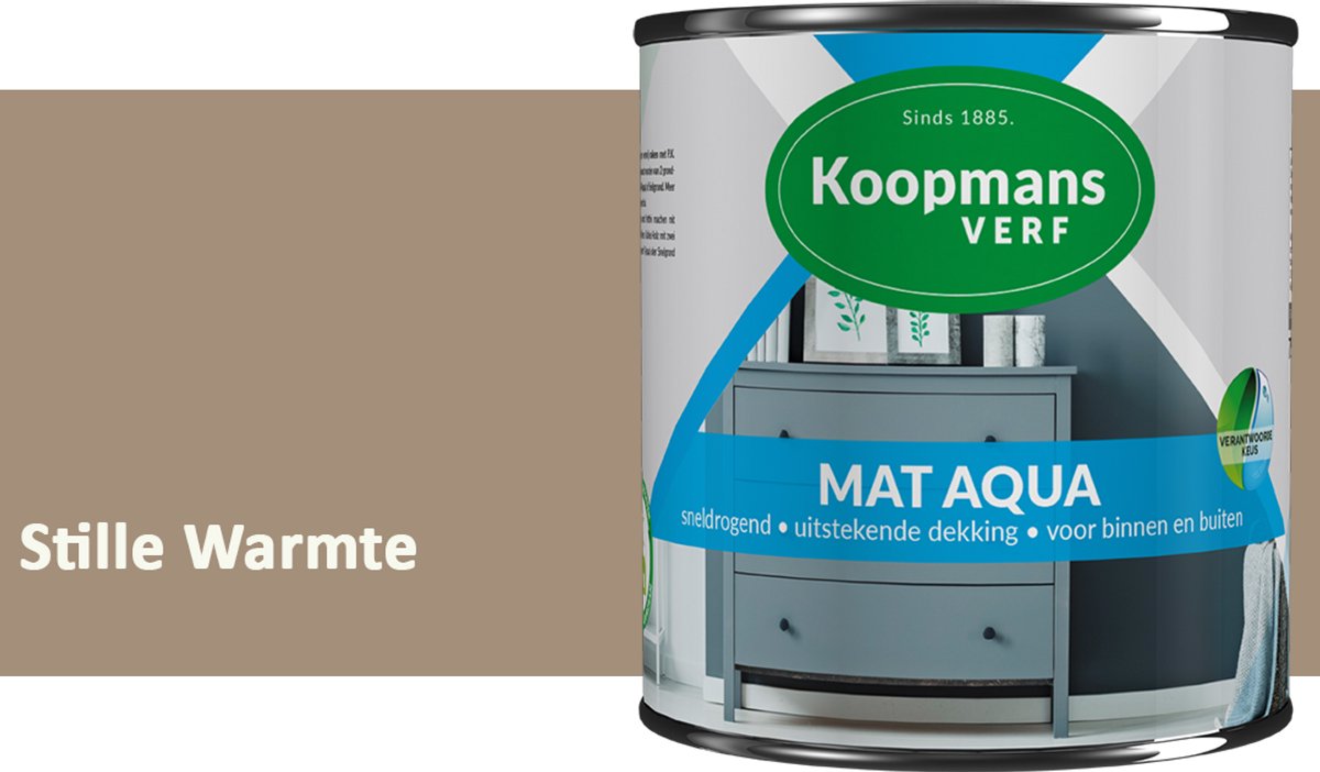Koopmans Mat Aqua – Matte Lakverf – Streeploze Verf – Voor Deuren, Kozijnen & Meubels – Stille Warmte – 750 ml