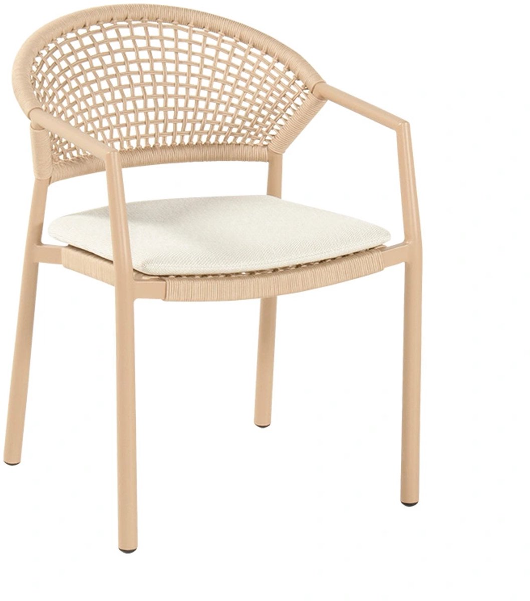 Hartman Taragona chaise de jardin empilable rope dining - Cappuccino
