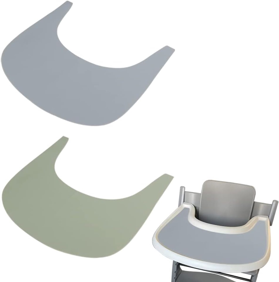 Kinderstoel Placemat - Eetkamer Tafelkleed - Bescherming Tafel - Vaatwasserbestendig - 38x35cm - Groen Blauw