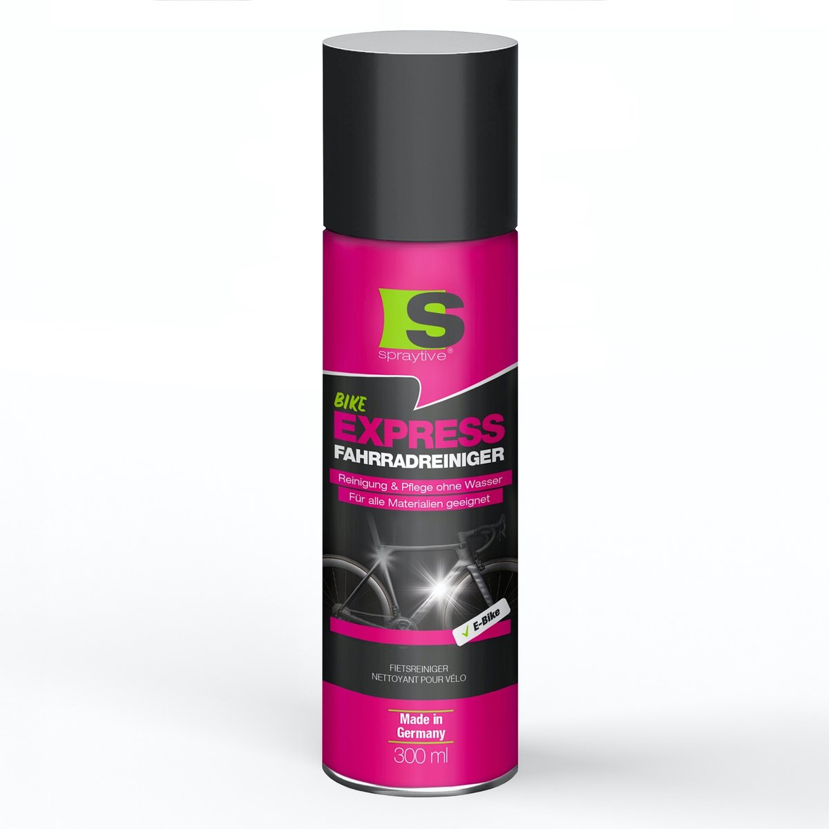 Spraytive 1x 300ml fietsreiniger zonder water – snelle reiniging met waxbescherming voor frame, velgen en onderdelen – geeft glans en beschermt