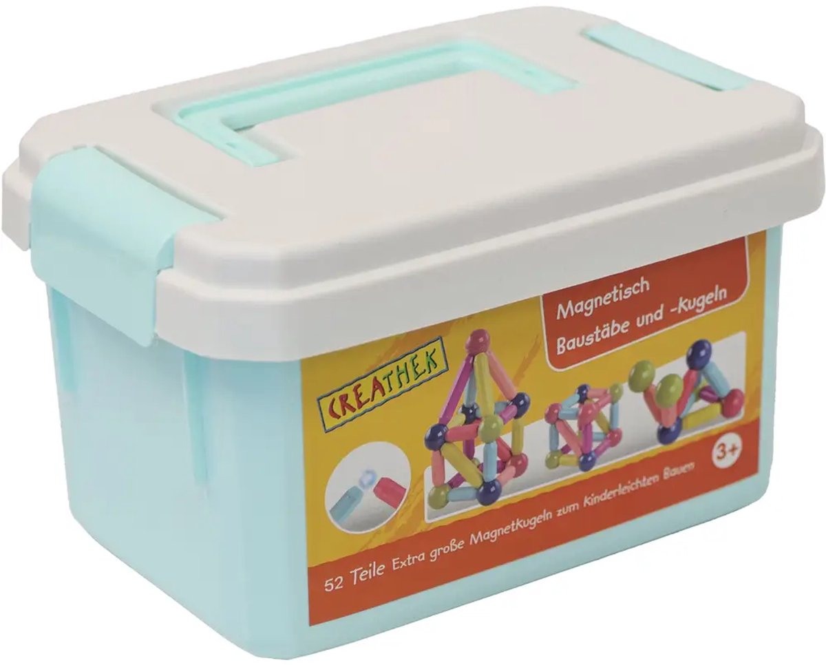 Creathek magnetische bouwstaven en -kogels 52-delig bouwspeelgoed.