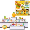 Miniverse Spongebob Squarepants verzamelset met Krabby Patty-thema speelgoed, inclusief een ananasvormige container en verschillende gerechten.