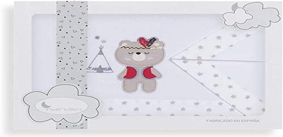 Baby Beddengoed Set - Autostoel Lakens - Baby Comfort - 100% Katoen Ademend - 40x80cm 110x82cm - Wit Grijs