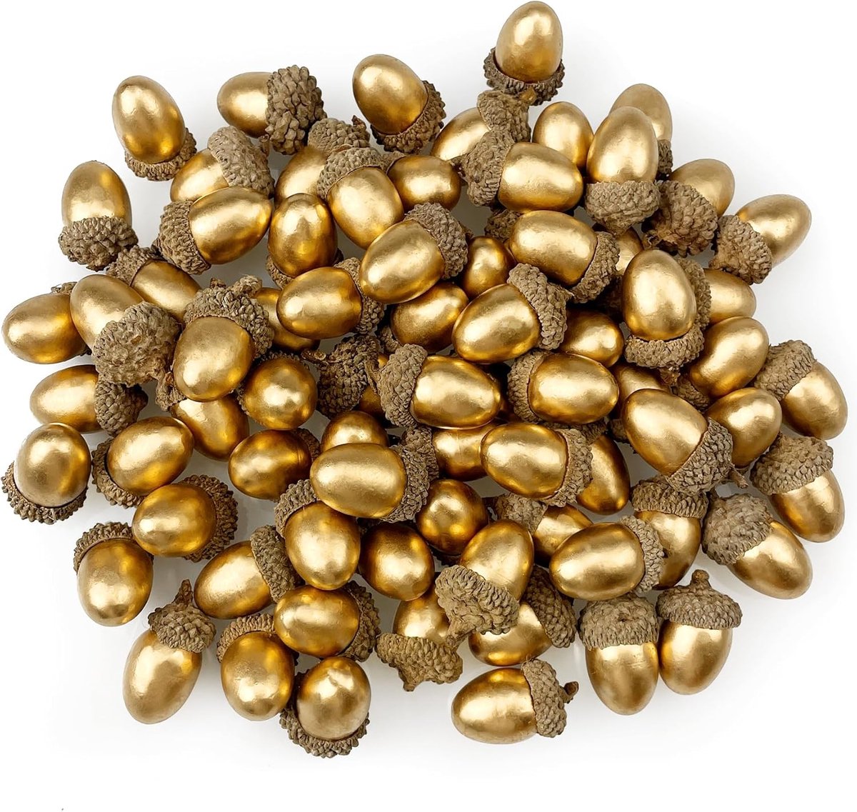 Cuhostki 50 Stuks Decoratieve Eikels - Kunst Eikels Goud - Schuim - Voor Knutselen En Decoreren