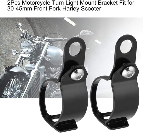 Motorfiets Beugels - Verlichting Houder - Voorvork Montage - Verstelbaar 30-45mm - Set van 2 - Zwart — afbeelding 2