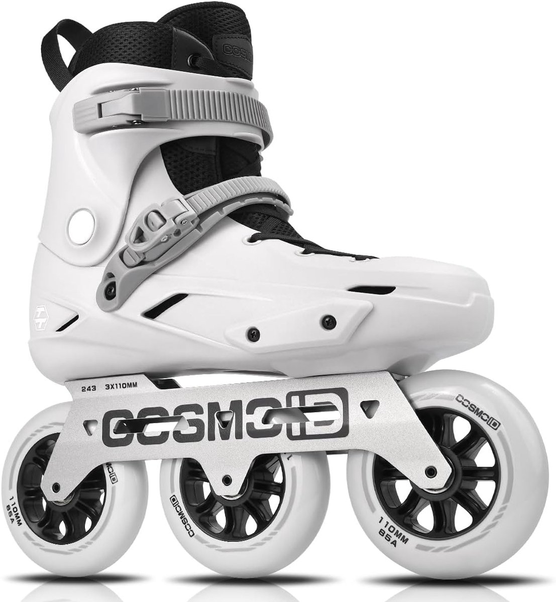Inline schaatsen - Roller skate - Fitness en outdoor - Metalen frame - 110mm wielen - Zwart