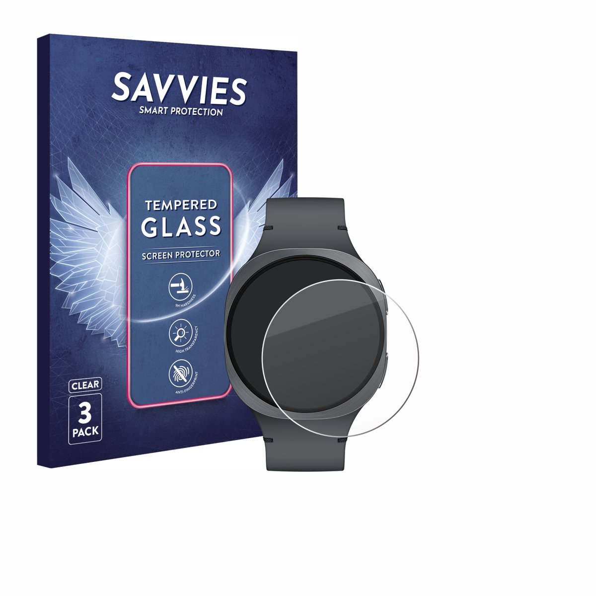 Savvies - Glas Screenprotector Voor Samsung Galaxy Watch 8 (40 Mm) - Gehard Beschermglas 9H 3 Stuks