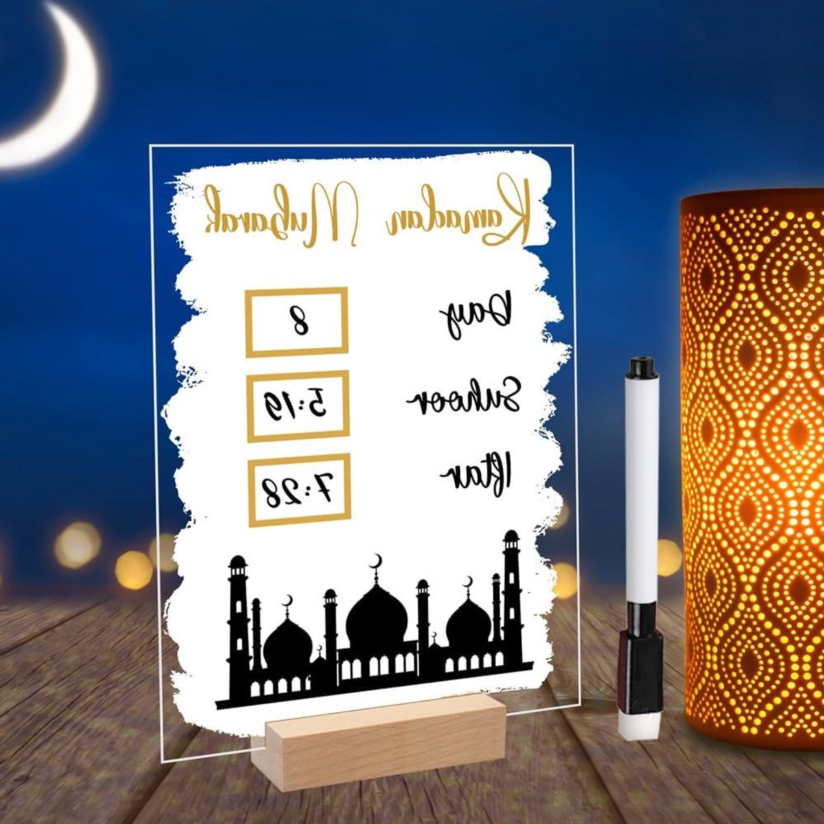 Ramadan Kalender voor 30 Dagen, Handgeschreven Aftelkalender, DIY Gebed Decoratie en Feestversiering voor Eid Mubarak
