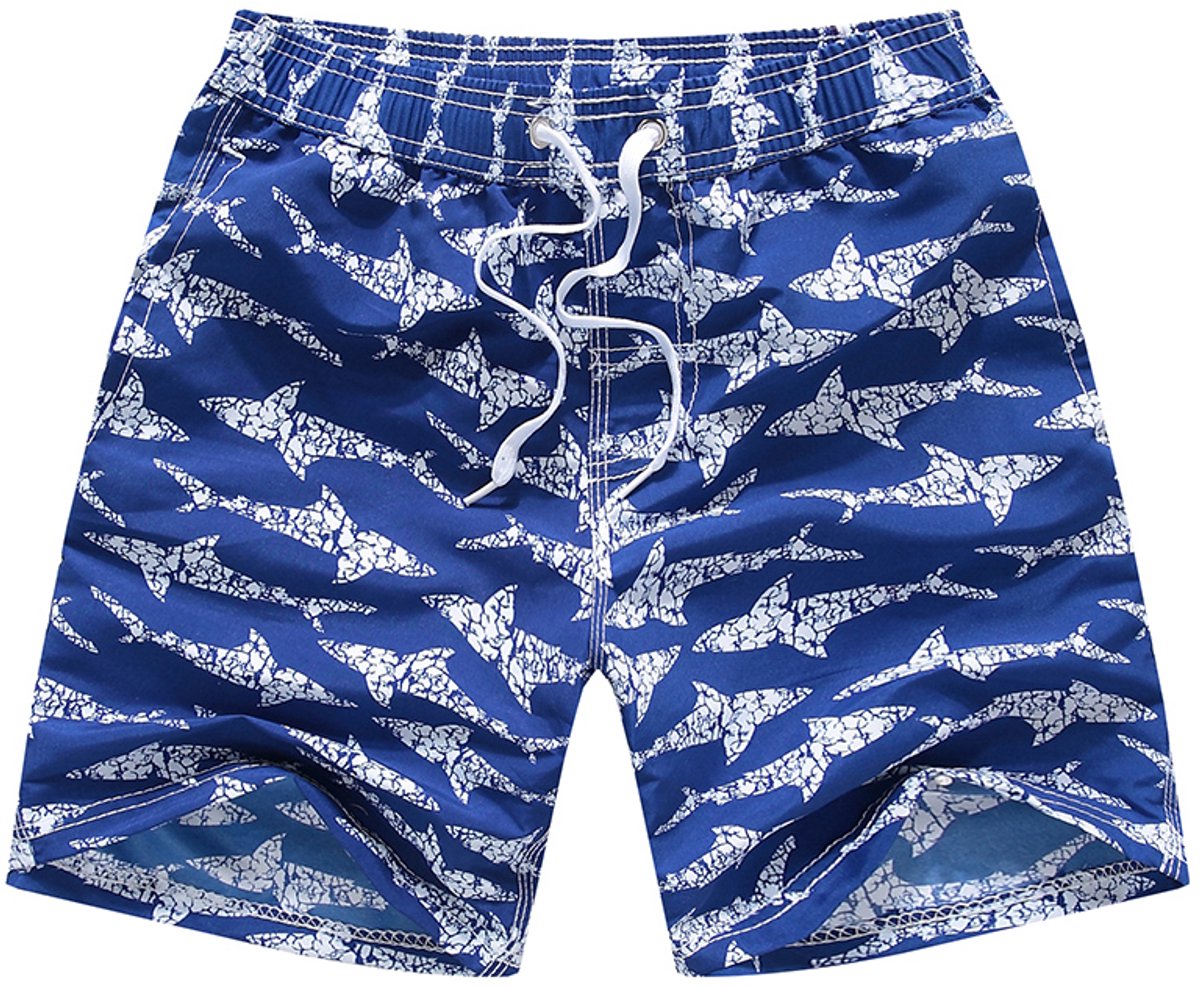 NiSy.nl Zwembroek Jongens | Zwemshort | Haaien Print | Sneldrogend | | Blauw