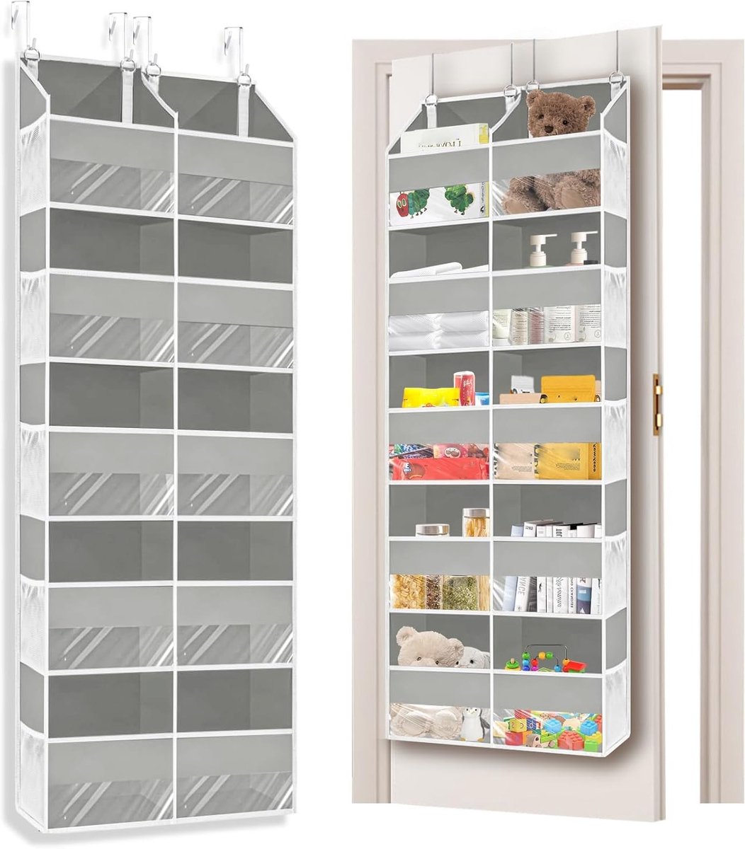 Deurhanger Organizer met 5 Planken en 10 Mesh Vakken voor Badkamer, Slaapkamer en Keuken - Ruimtebesparende Opbergoplossing met Hoge Capaciteit