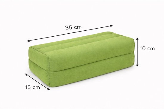 Yoga blok - Traditionele Thaise Kapok Yoga Ondersteuning Blok Kussen - Meditatie Kussen rechthoek - 35x15x10cm - olijfgroen van Onbekend. — afbeelding 4