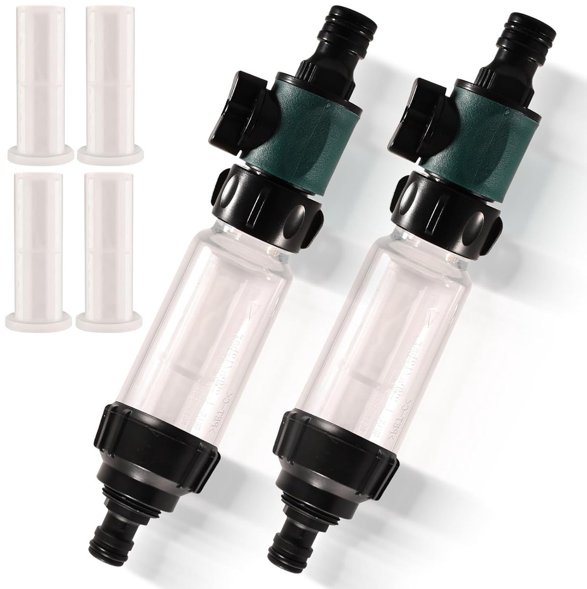 2 x Waterfilter Set voor Caravan en Motorhome met Vervangbare Zeef en Controleklep, 3/4 Inch Tuinslang Accessoires voor Waterpomp en Camping