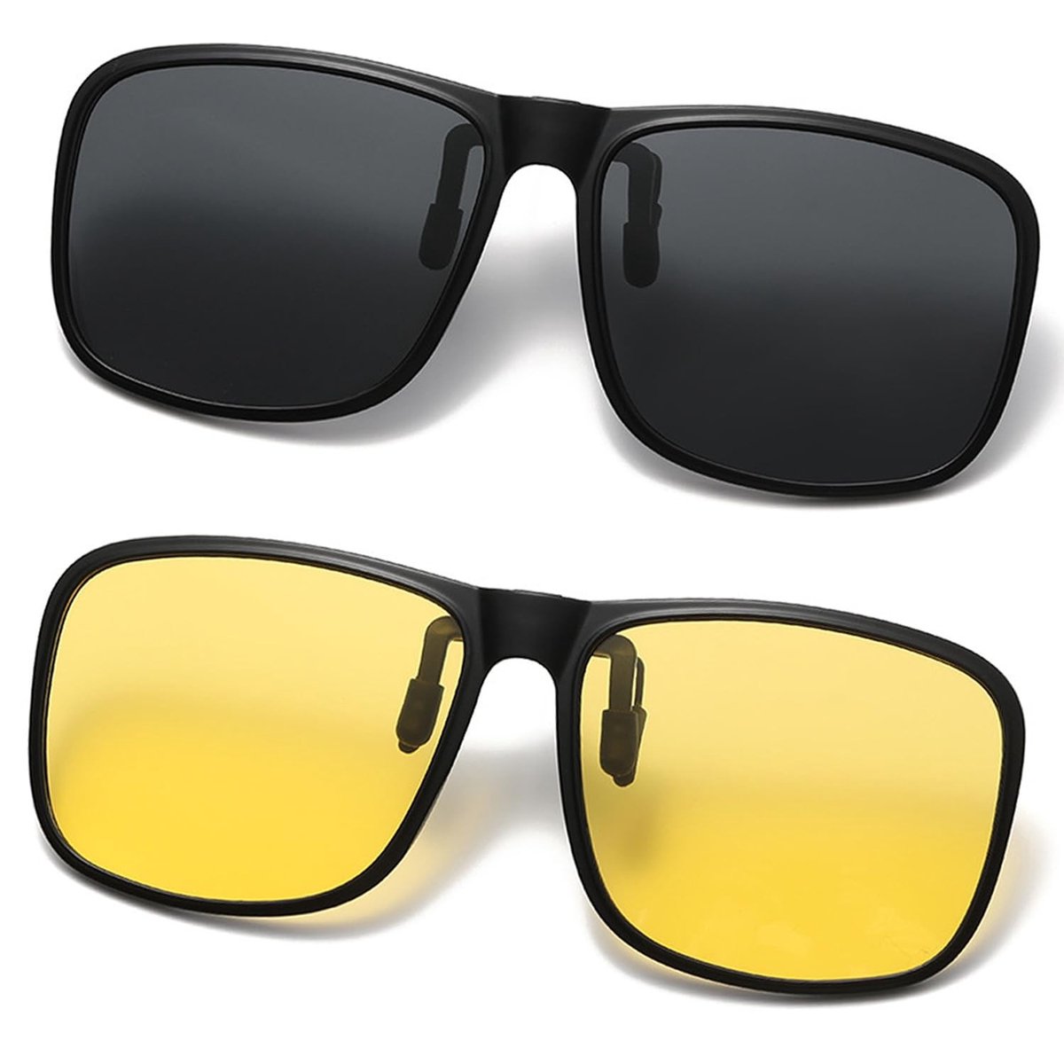 Allecto - Clip-on Zonnebril - Polarized - Flip-up Functie - Donker Grijs - Myopie Oplossing - Geschikt voor Volwassenen - 2 Lenses