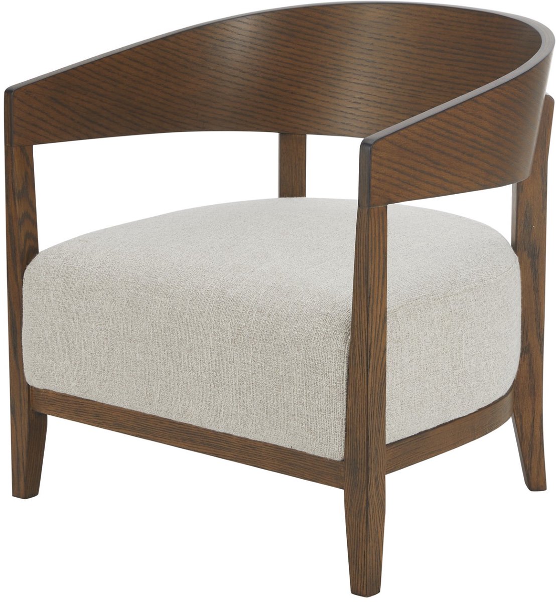 Sleepking Fauteuil / Eetkamerstoel / Accent Stoel Woody - 100% linnen - Zandkleur - Houten Frame Grijs