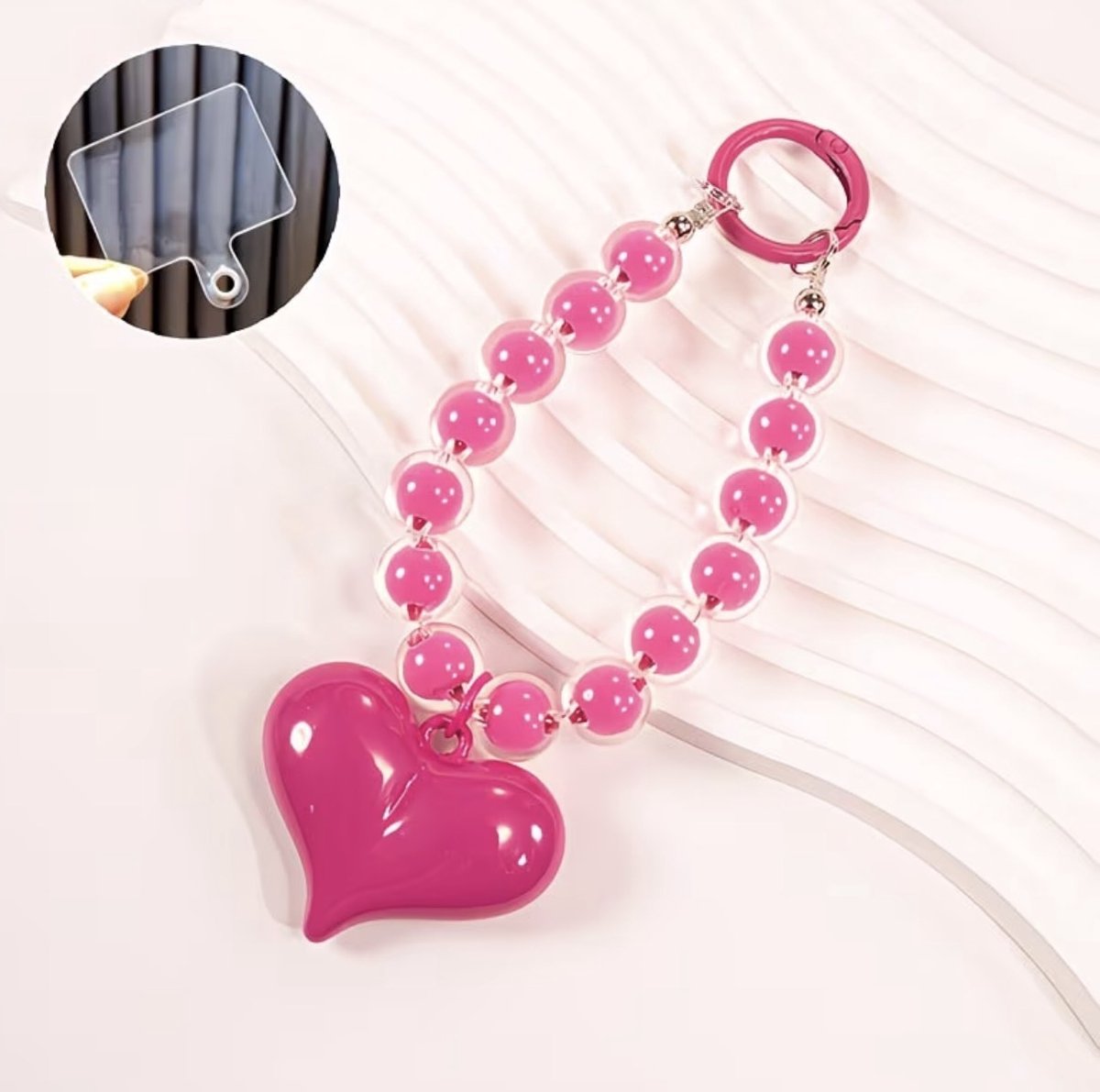 She life style - Kralen Sleutelhanger / tassenhanger of telefoonkoord met een Kleurrijk ketting met Hart